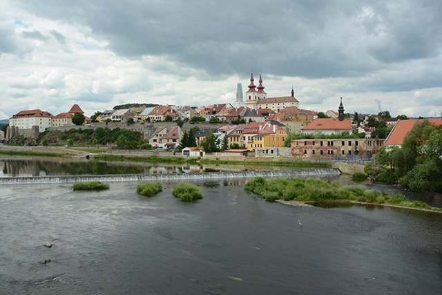 Stadtansicht Kadaň am Fluss Eger, Tschechien