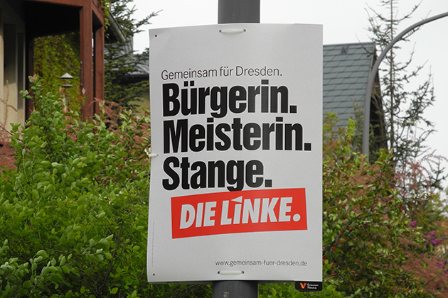 OB-Wahl Dresden, Wahlplakate, Stange