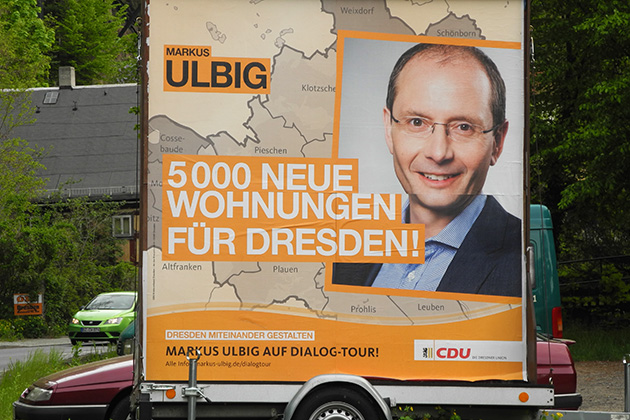 OB-Wahl Dresden, Wahlplakate Ulbig, 5000 neue Wohnungen